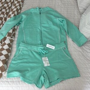 NWT Tommy Bahama Mint Green Zip-Up Jacket and Shorts Set
